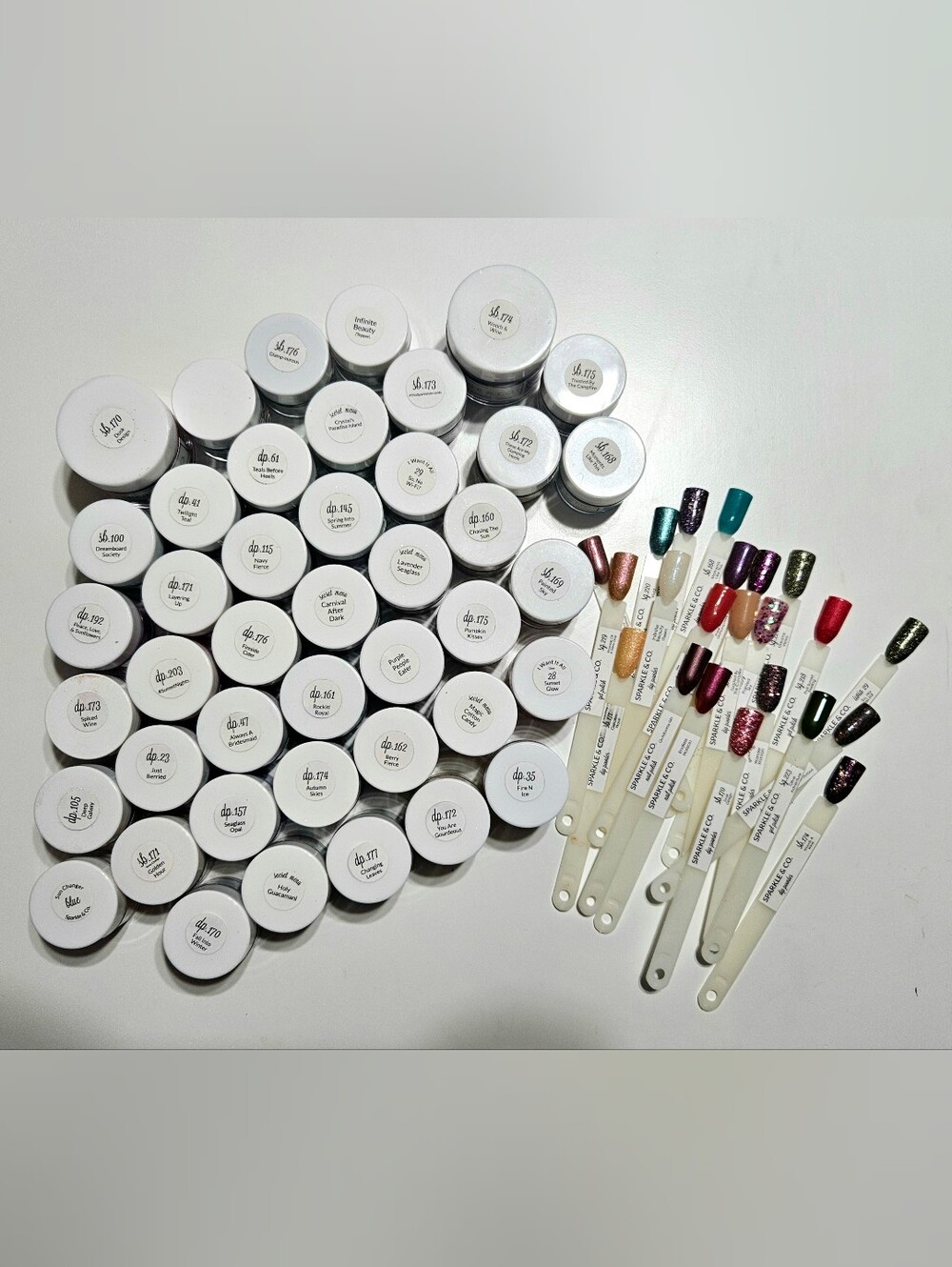 Sparkle & Co Nail Dip Powder Lot - Jars with Mixed Swatch Colors